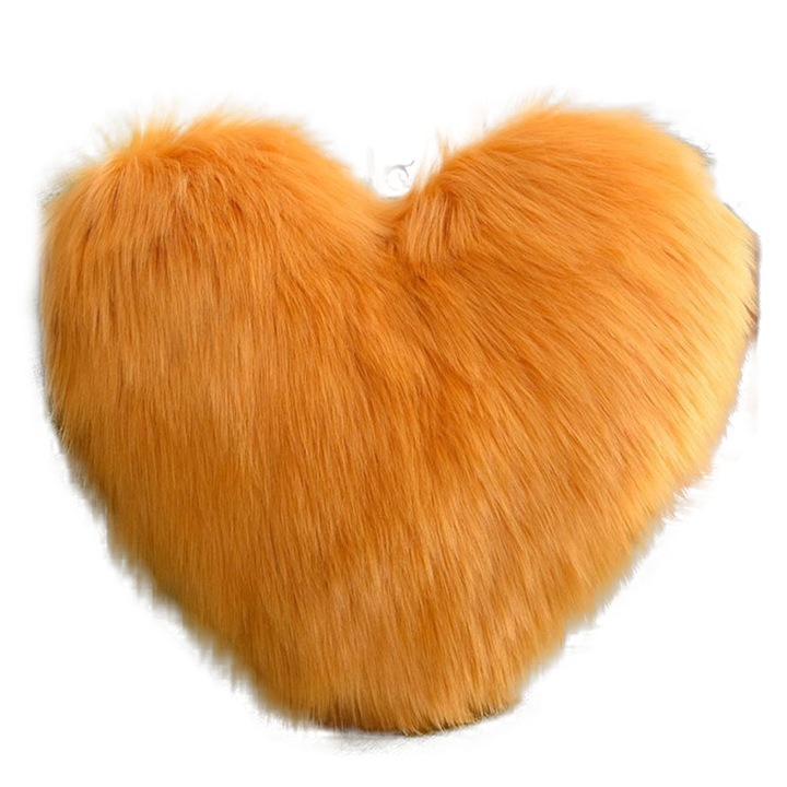 Perna in forma de inima, cu fermoar, 40x50cm, portocaliu