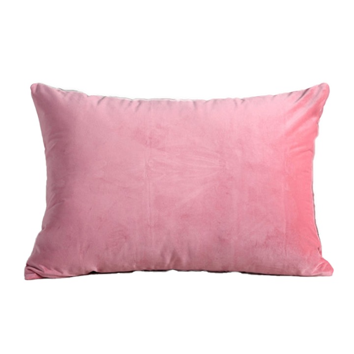 Dekoratív párnák kanapéhoz és kerti padhoz, tollal és pehellyel töltve, rózsaszín, 4 darabos szett