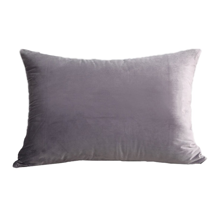 Canapea, banca de gradina, perne decorative umplute cu pene si puf, gri