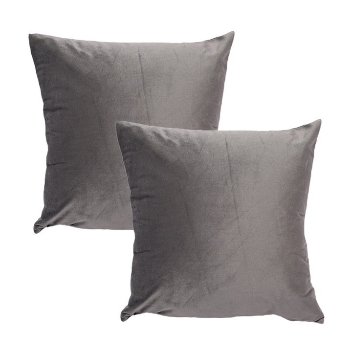 2 darab puha bársony díszpárna, többszínű, 45x45cm