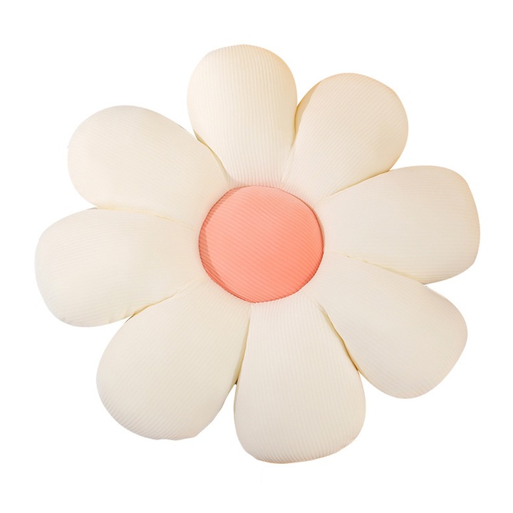 Perna decorativa, plus, floare margareta, 40 x 40 cm, roz/alb