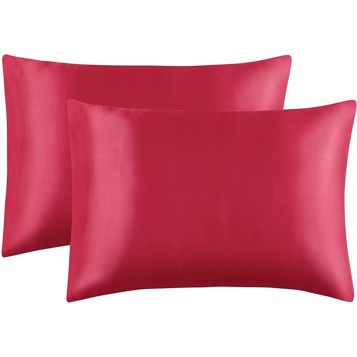 Set 2 Fete de perna pentru par si piele, satin, rosu, 50 x 75 cm