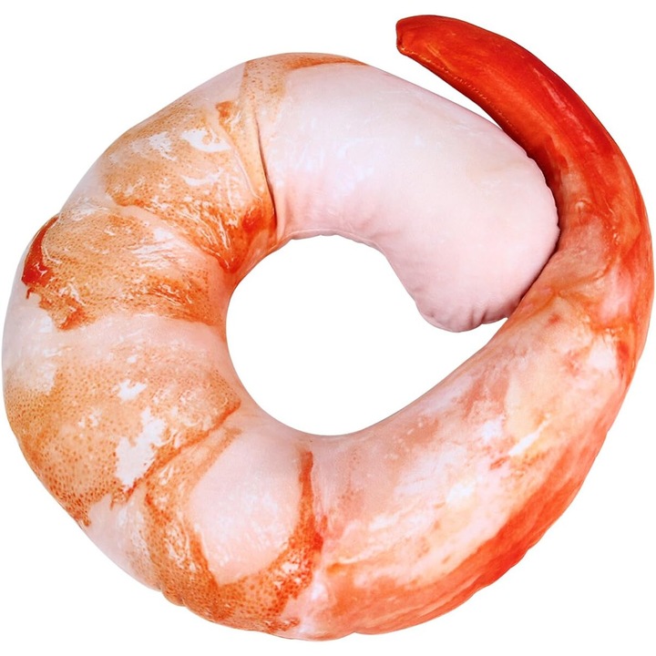 Perna in forma de creveti, Enforose, bumbac, 100x50cm, design U, confortabila