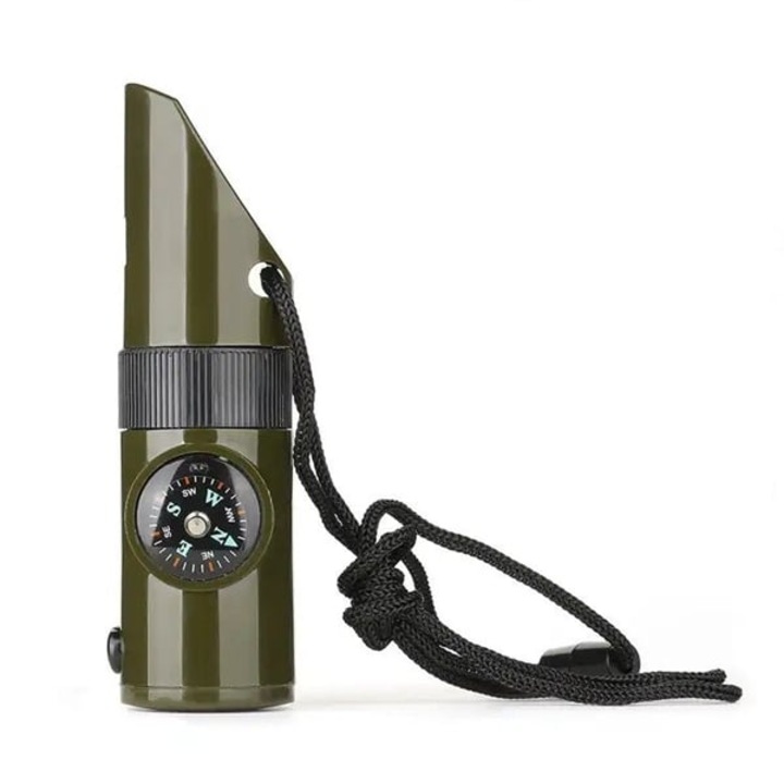 Fluier multifunctional 8 in 1, DEPOX®, Fluier, Busola, Lanterna, Termometru,10 cm