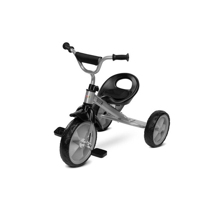 Tricicleta pentru copii, Toyz by Caretero York Gray, 3-5 ani, greutate maxima 25 kg, plastic/metal