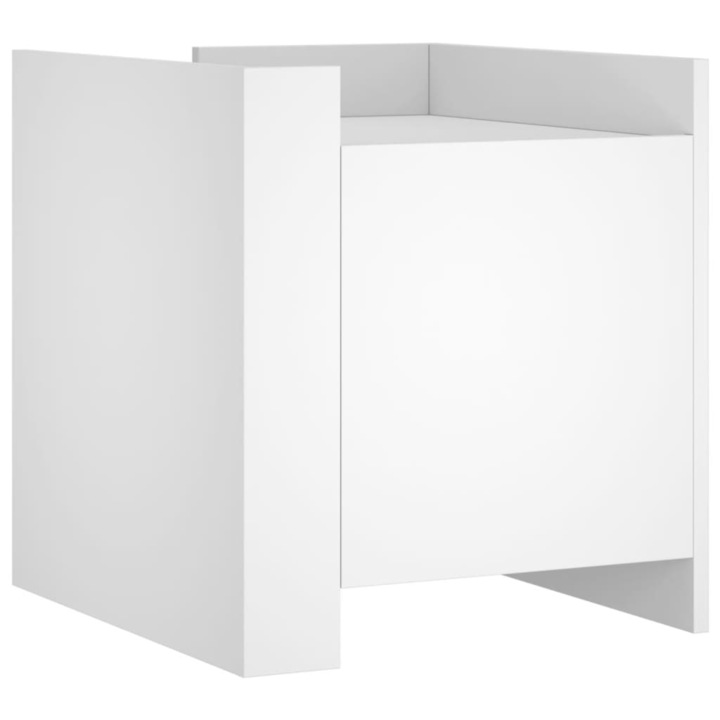 Noptiera vidaXL, alb, 45x50x50 cm, lemn prelucrat, 12.25 Kg