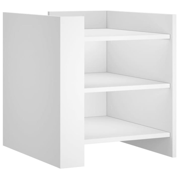 Noptiera vidaXL, alb, 45x50x50 cm, lemn prelucrat, 13.69 Kg