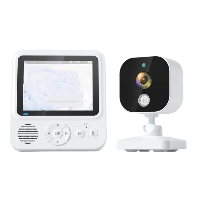 Digitális babafigyelő és vezeték nélküli audio-video kamera, 2,8 hüvelykes LCD, kétirányú, hőmérsékletfigyelő