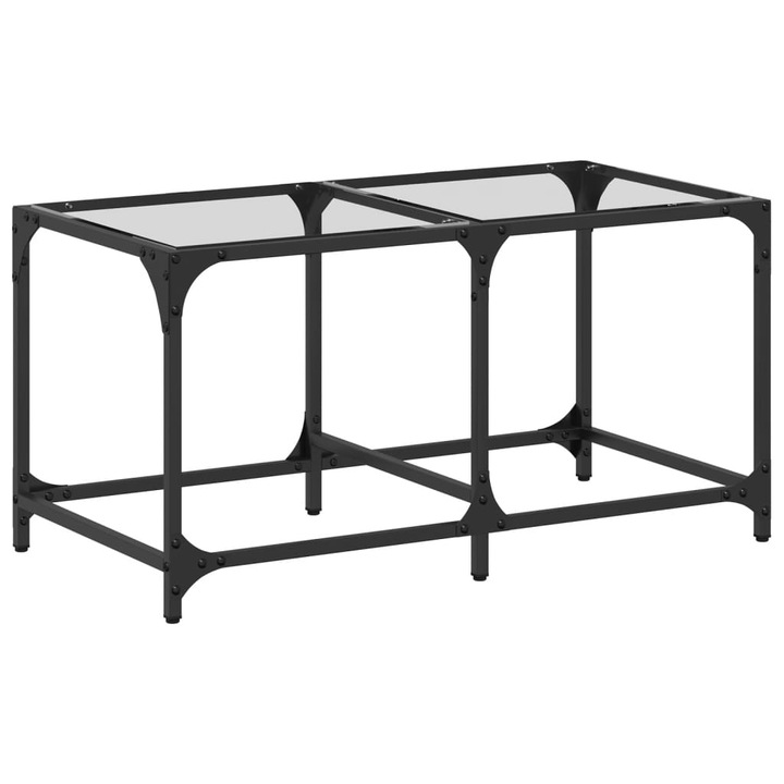 Маса за кафе с прозрачен стъклен плот vidaXL, 78, 5x40x40 см, Стомана, 6.44 Kg