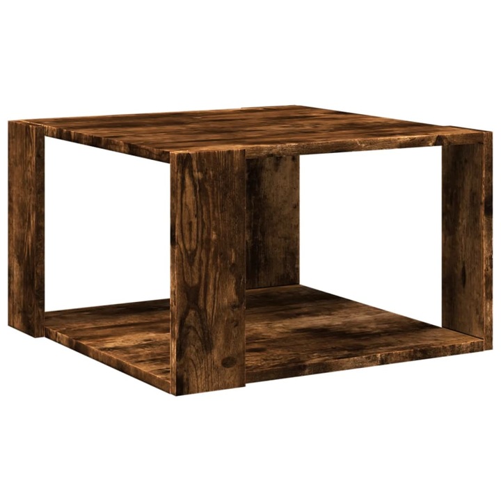 Кафе маса vidaXL, Опушен дъб, 51, 5x51, 5x30 см, Инженерно дърво, 5.8 Kg