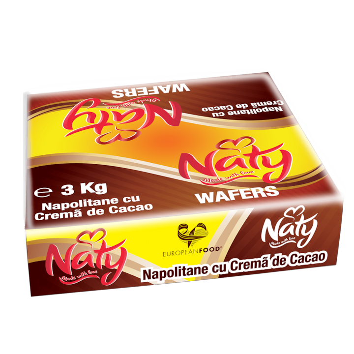 Napolitane cu crema de cacao, 3kg, NATY