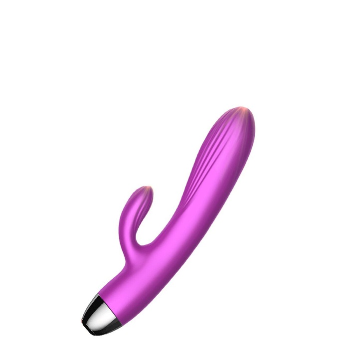 Vibrátor, 7 funkció egyetlen előre és hátra pulzáló mozgással, USB-töltés, kettős stimuláció, klitorisz és G-pont, többszörös orgazmikus robbanás, fűtési funkció, nem mérgező szilikon anyag, lila