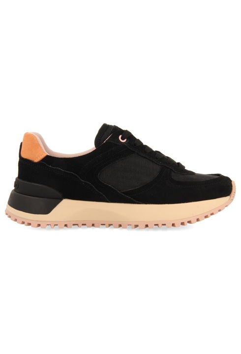 Gioseppo, Pantofi sport cu insertii de piele intoarsa, Negru