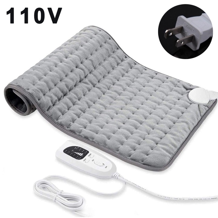 Електрическо нагревателно одеяло, Cozevdnt, Текстил, USB, Сиво, 60x30 см
