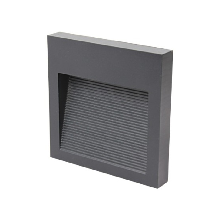 Spot LED Perete Scara, 6W, 3000K, lumina calda, patrat