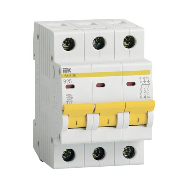 Disjunctor Disjunctor Electric Modular Iek 3p 25a 4, 5ka, Curba B - eMAG.ro