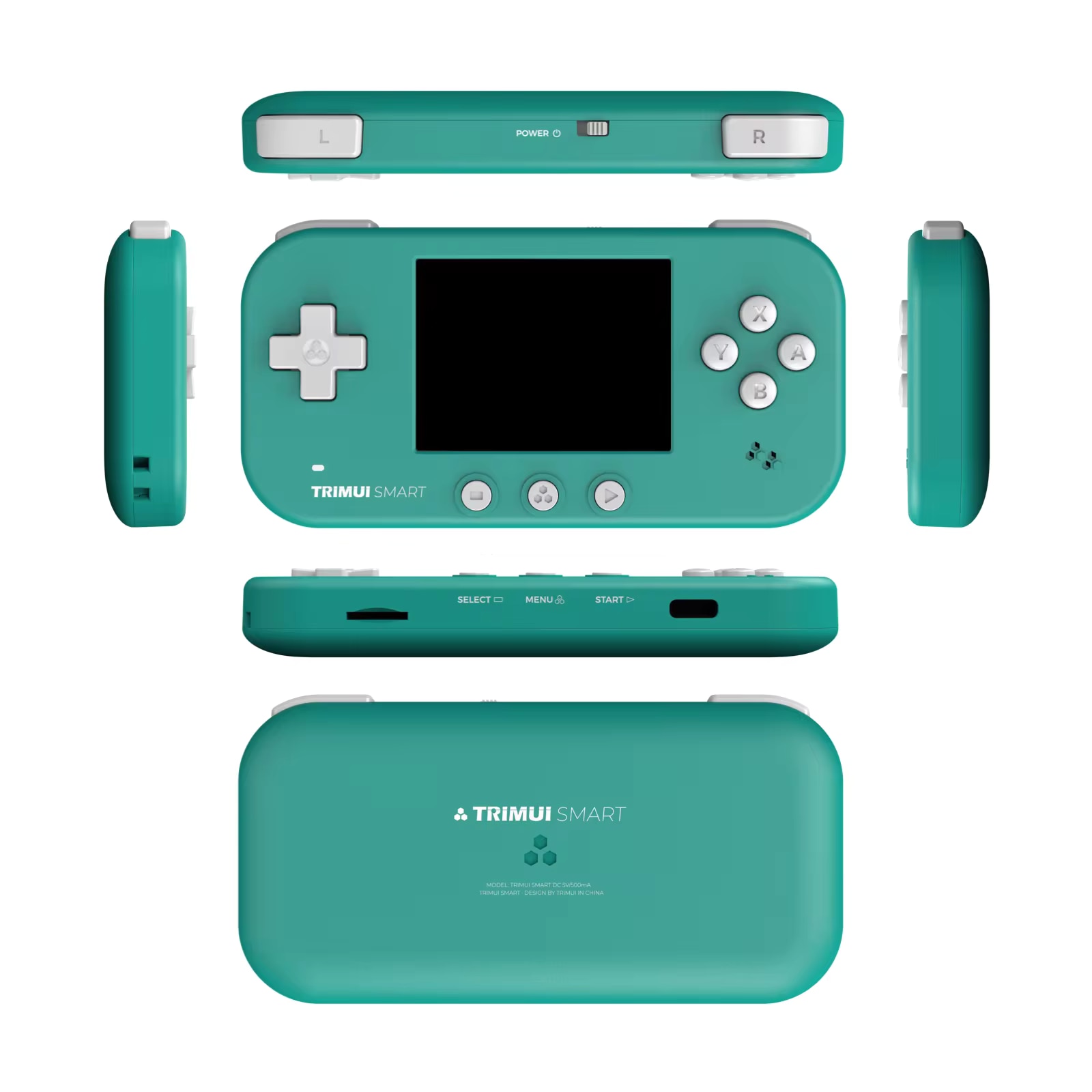 Consola retro portabila TRIMUI Smart 64GB cu jocuri, Cortex-A7 1.2GHz, 128MB LPDDR4, IPS LCD 2.4" 320x240, 1000 mAh, WiFi 4, Bluetooth 4.0, turcoaz