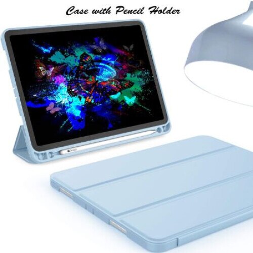 Husa Smart Cover compatibila cu Ipad 10 2022, 10.9inch, inchidere magnetica, Rebound Pencil, Albastru, TELGORBCS