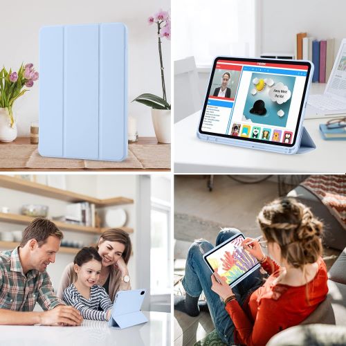 Husa Smart Cover compatibila cu Ipad 10 2022, 10.9inch, inchidere magnetica, Rebound Pencil, Albastru, TELGORBCS