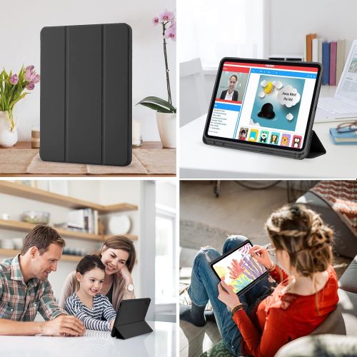 Husa Smart Cover compatibila cu iPad Air M4 11" 2026, Slot Pencil, Negru