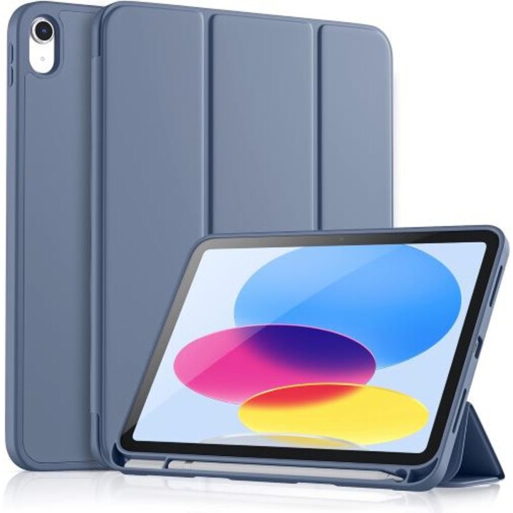 Husa Smart Cover compatibila cu Ipad Air 4/5/6 10.9inch, Air 11 2024/2025, M2/M3 inchidere magnetica, Rebound Pencil, Lavanda, TELGORBCS