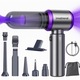 Aspirator Auto 4 in 1 Fara Fir IMA Trend® ST Plus, De Mana, Portabil cu Acumulator, Putere 100W, 3 Viteze, 15000 Pa, Functie Suflanta, Aspirare, 80000 RPM, Filtru HEPA, Incarcare USB Type-C, Uz Casnic, Acumulator 6000 mAh, Argintiu