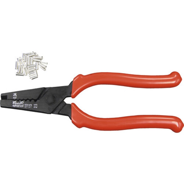 Клещи за кримпване Werkzeyt 0, 25-2, 5 mm², вкл. 150 клемни щифта