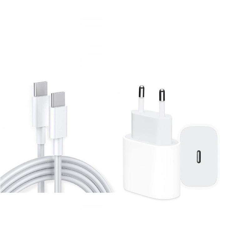 Încărcător Rapid USB-C 35W, alb, design compact, compatibil cu multiple dispozitive