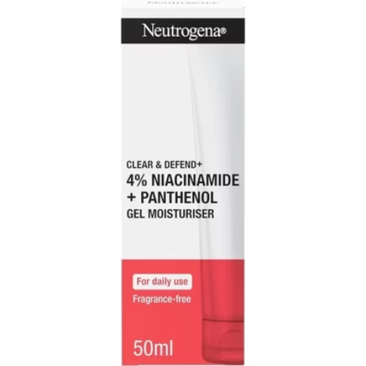NEUTROGENA Clear & Defend+ hidratáló gél niacinamiddal és pantenollal, 50 ml