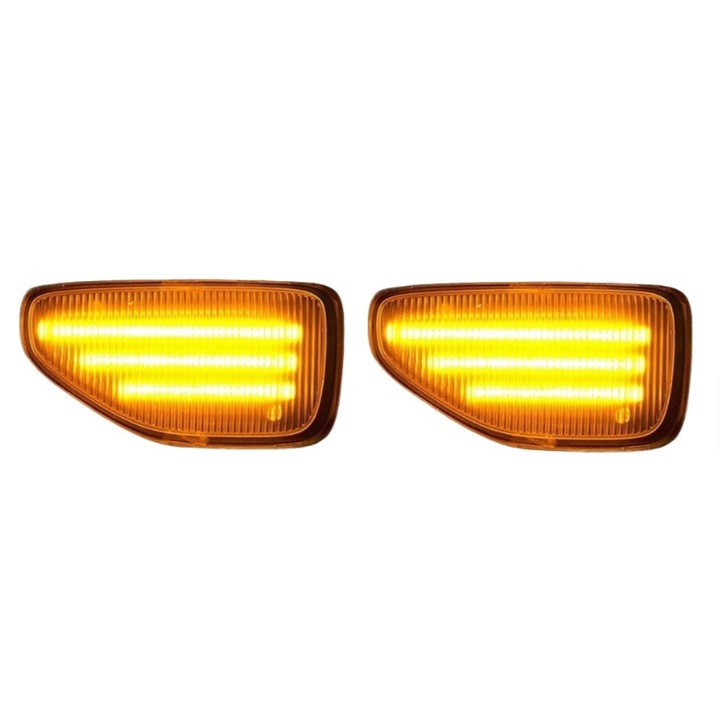 Set 2 Semnalizari dinamice pentru Dacia Duster 2, Logan 2, Sandero 2, Radus, fumuriu, banda tripla