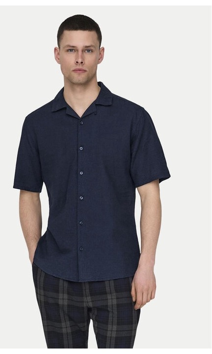 Férfi ing, Only & Sons, 60761, pamut, sötétkék