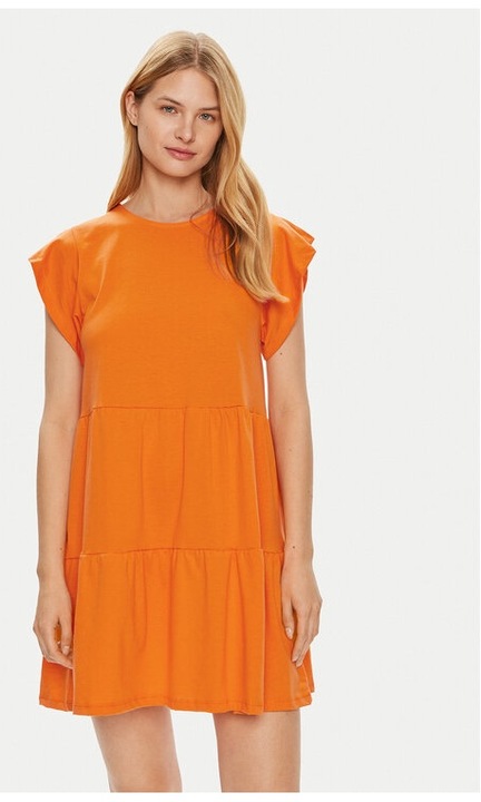 Дамска рокля, Vila, 9037, Памук, Оранжев