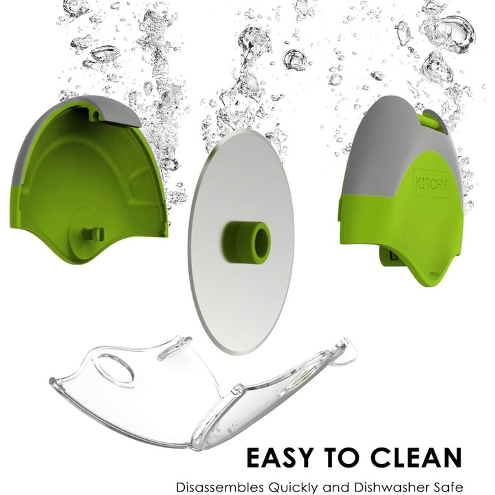 Roata de taiat pizza Cozevdnt, lama inox super ascutita, protector degete, verde