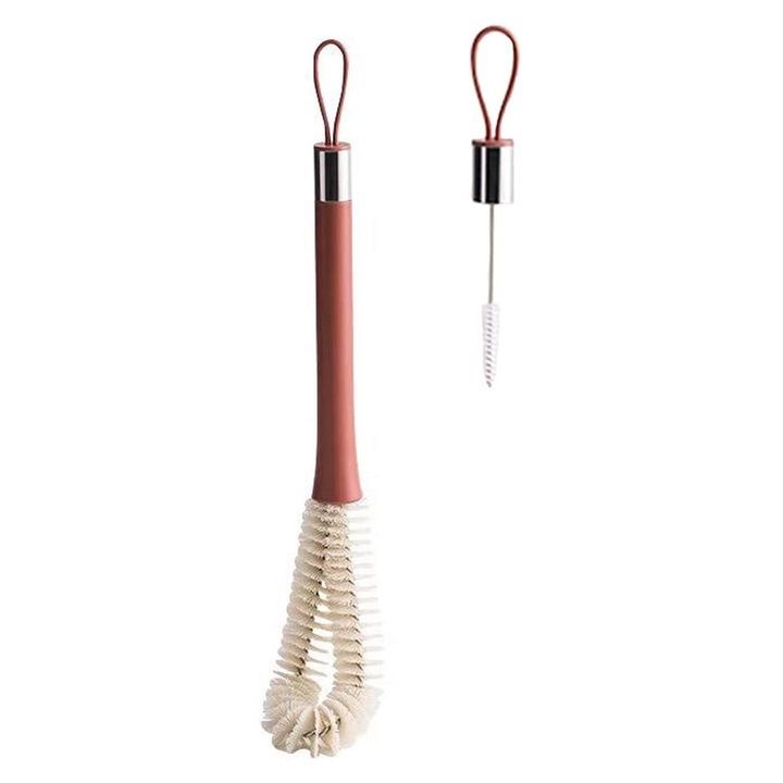 Perie de curatat cani, cu cap in forma de L, material inox, multifunctionala