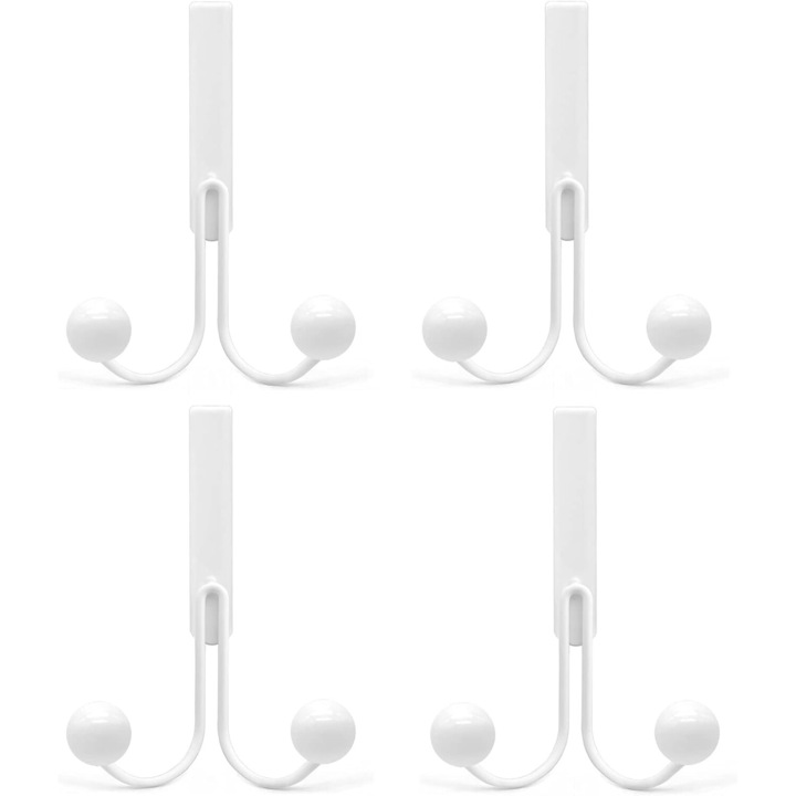 Set 4 carlige peste usa, metal, alb, 14 x 8.6 x 5 cm