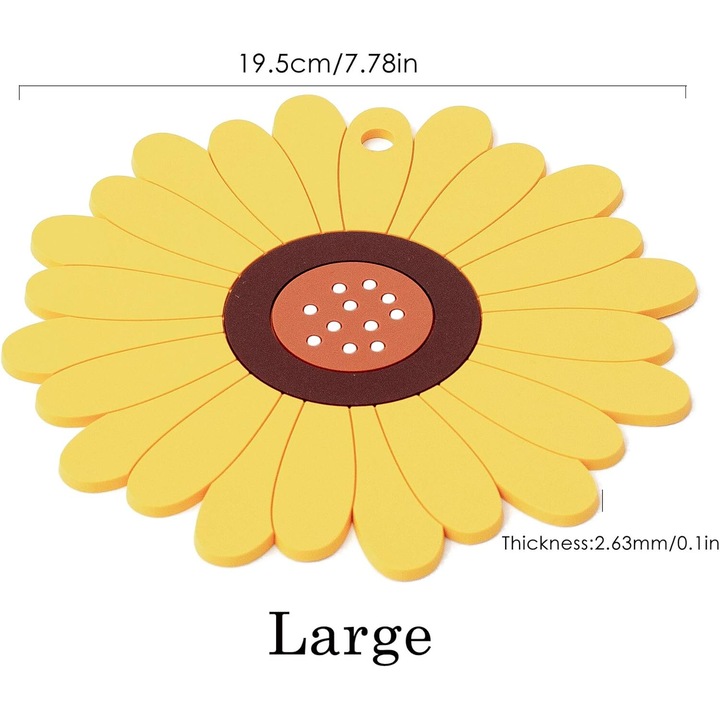 Suport pahare, silicon, galben