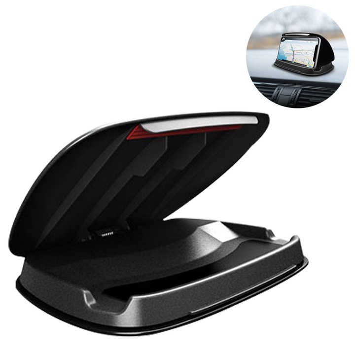 Suport auto pentru telefon, universal, negru, 17.5x12x2.4cm