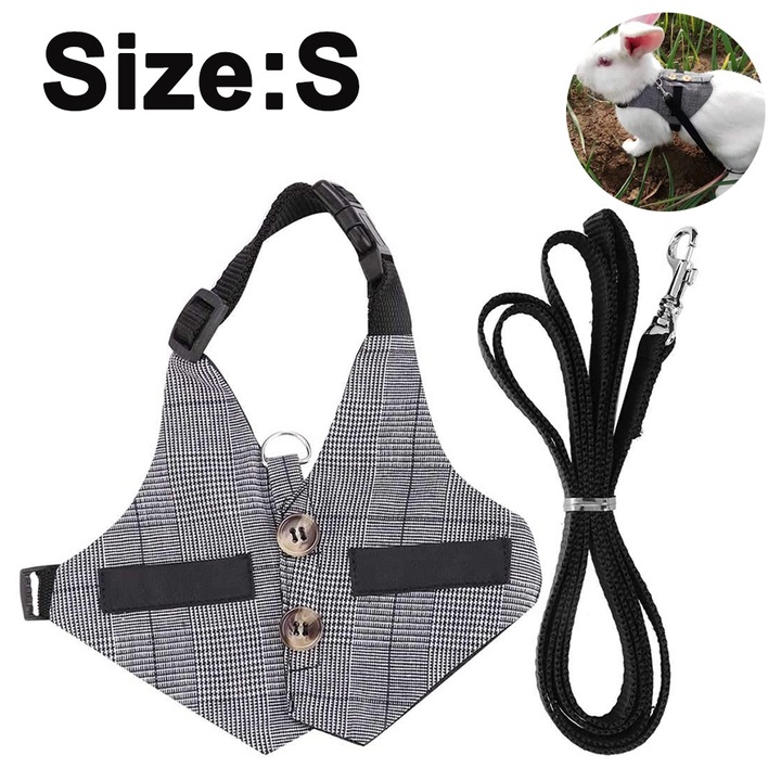 Set Ham si Lesa pentru Animale Mici, Bumbac, Gri, S
