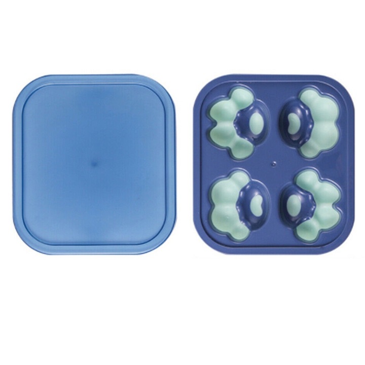 Forma cuburi de gheata, silicon, albastru