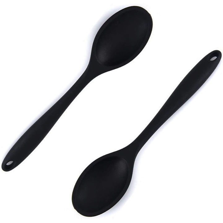 Set 2 Linguri, Silicon, Rezistent la Caldura, 10.6 inch, Negru