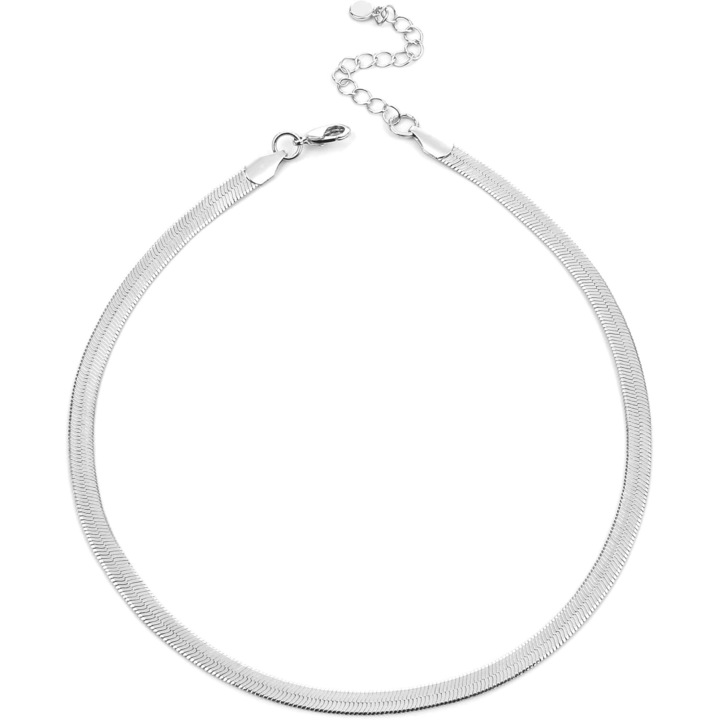 Lant choker tip sarpe, placat cu aur 14K, reglabil, 3mm, 16 inch, cadou pentru femei, argintiu
