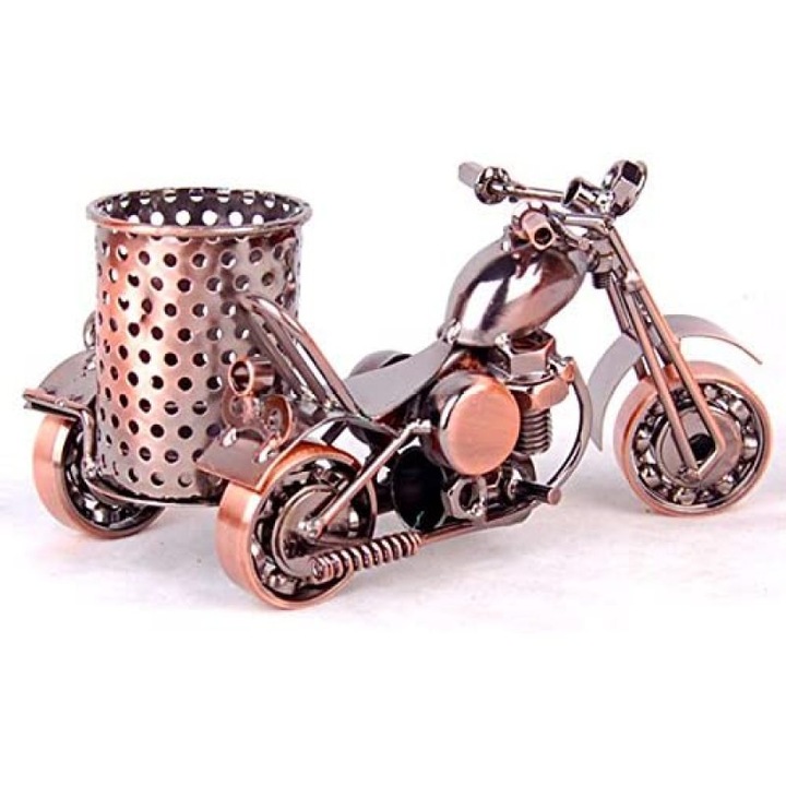 Suport birou motocicleta vintage metal cupru 20x10x15cm