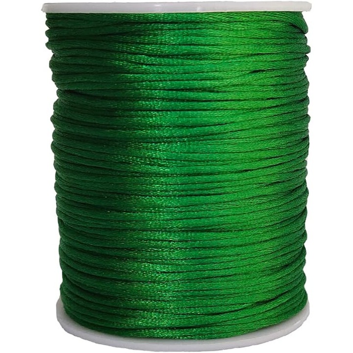 Snur pentru macrame, Nylon, 1.5 mm x 100 m, Verde iarba