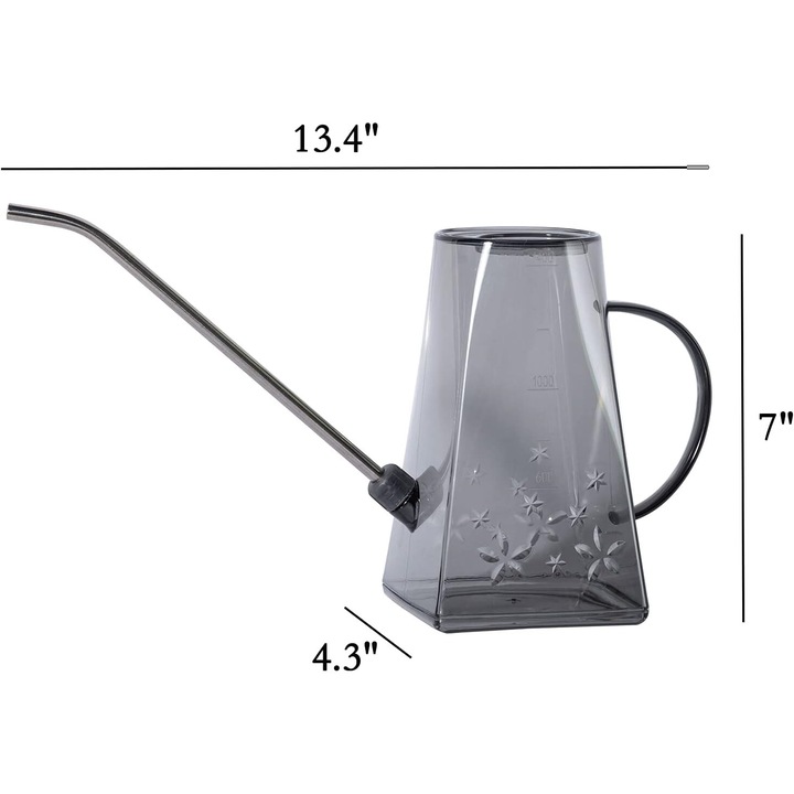 Beltéri öntöző, 1,4 l, műanyag/fém, fekete