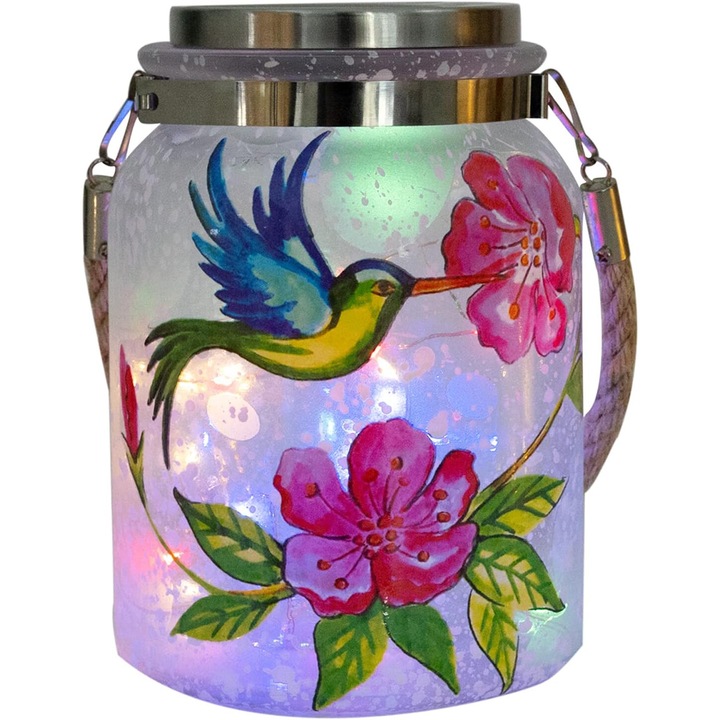 Комплект соларни лампи с кука, многоцветен LED, водоустойчиви, 11x14.5см