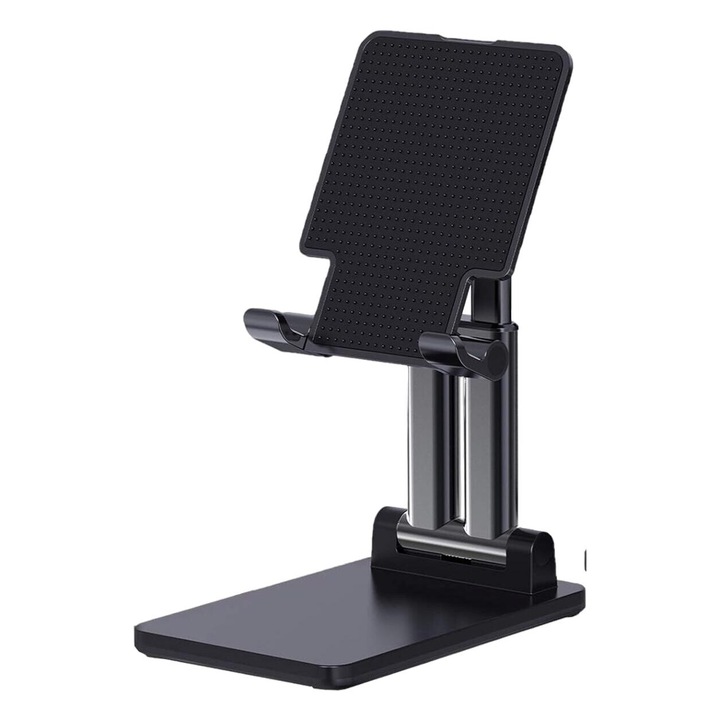 Suport tableta reglabil, pliabil, silicon antiderapant, negru, 10-30cm