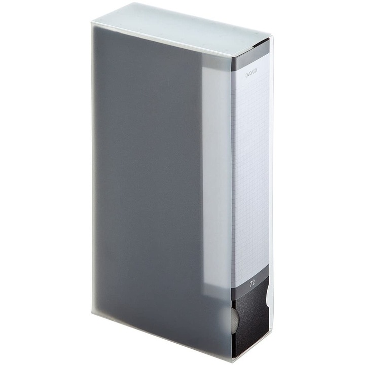 Carcasa de stocare CD/DVD, polipropilena, portabila, capacitate 72 discuri, negru/alb