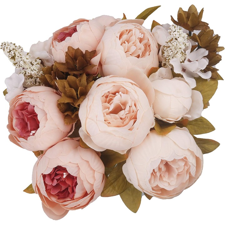 Buchet Flori Artificiale, Roz Pal, 10cm