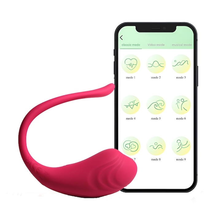 Вибратор Vala Tech, G Spot, 10 режима на вибрация, 2 часа, Гладък силикон, Безшумен, Wifi, Водоустойчив, Гласово активирани вибрации, Контрол чрез приложение, Размер 9.6 см