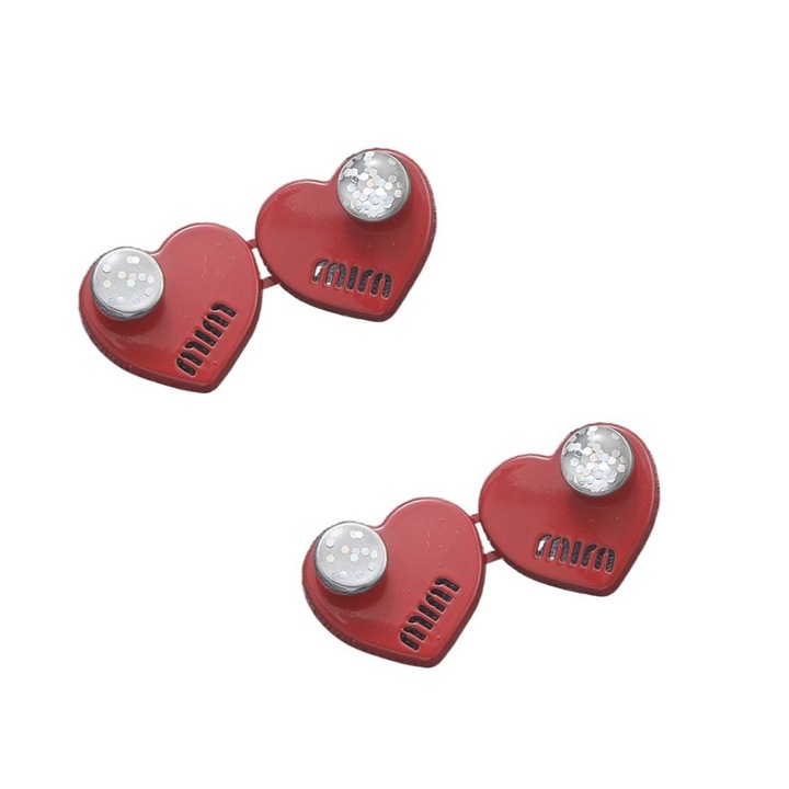 Butoane Reglabile pentru Talie ASDIIT® Set 2 Design Inima cu Strasuri, Dispozitiv Magic Pentru StraNgerea Taliei Pantalonilor, Utilizat Pentru Fixarea Pantalonilor, Ajustarea Dimensiunii Taliei Mari A Pantalonilor Rosu